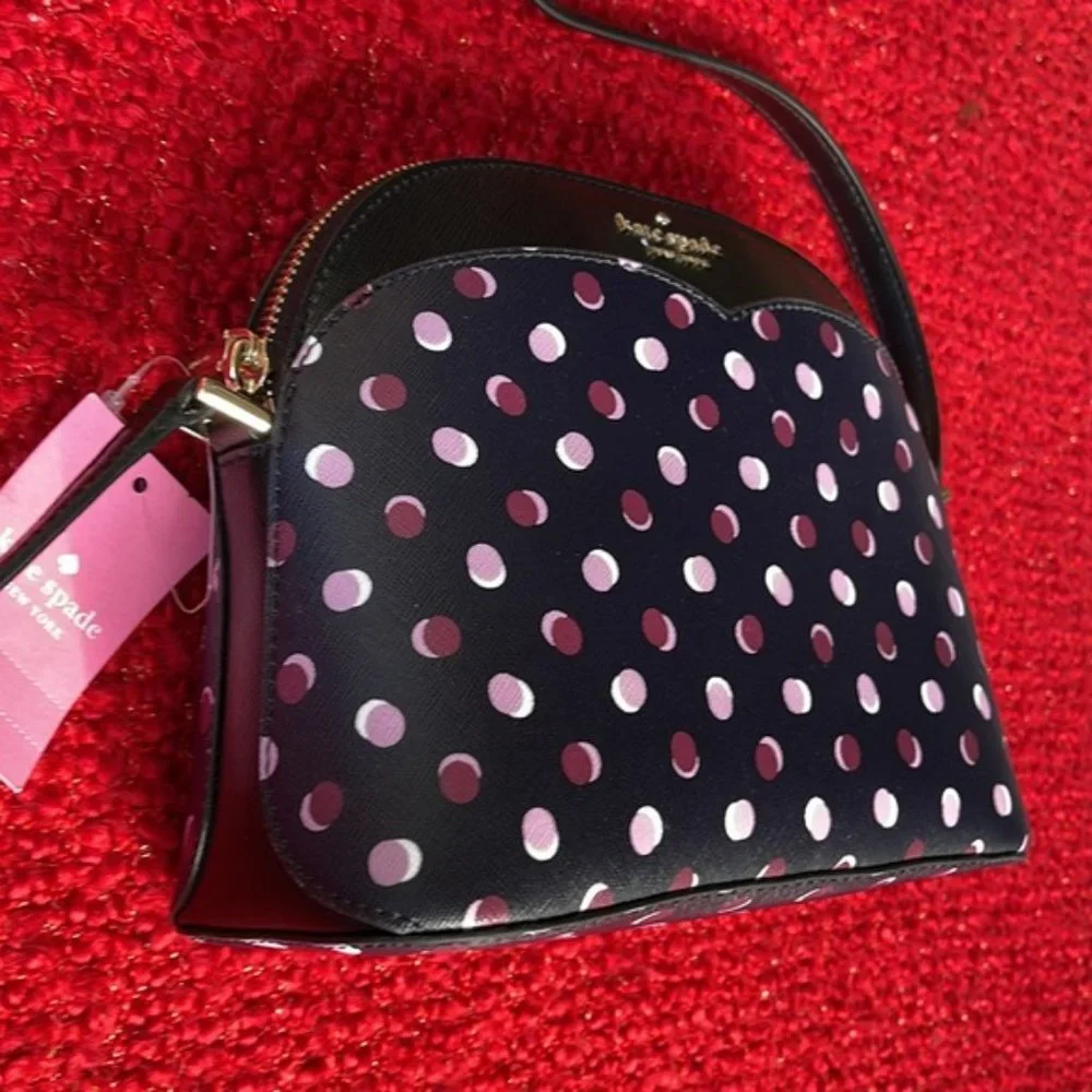 Kate Spade Payton Dome Crossbody with Fiesta Dot Black Multi